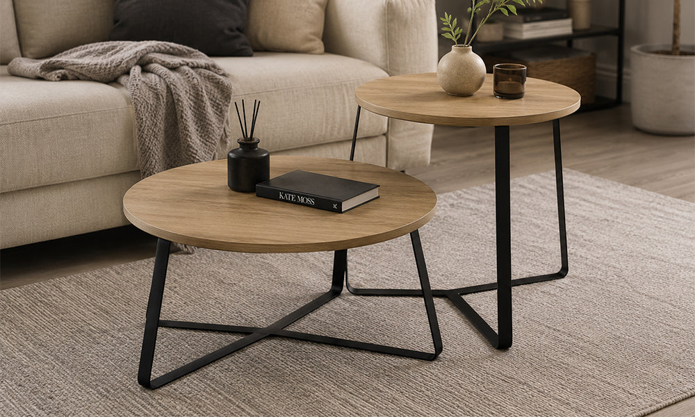 KONG 14118 Set of Two Round Coffee Tables
